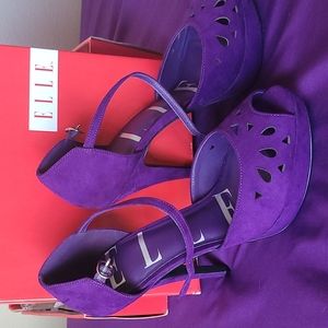New Dark Purple sude heels